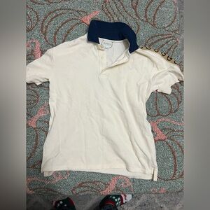 Gucci Kids Cream Polo with Navy Collar